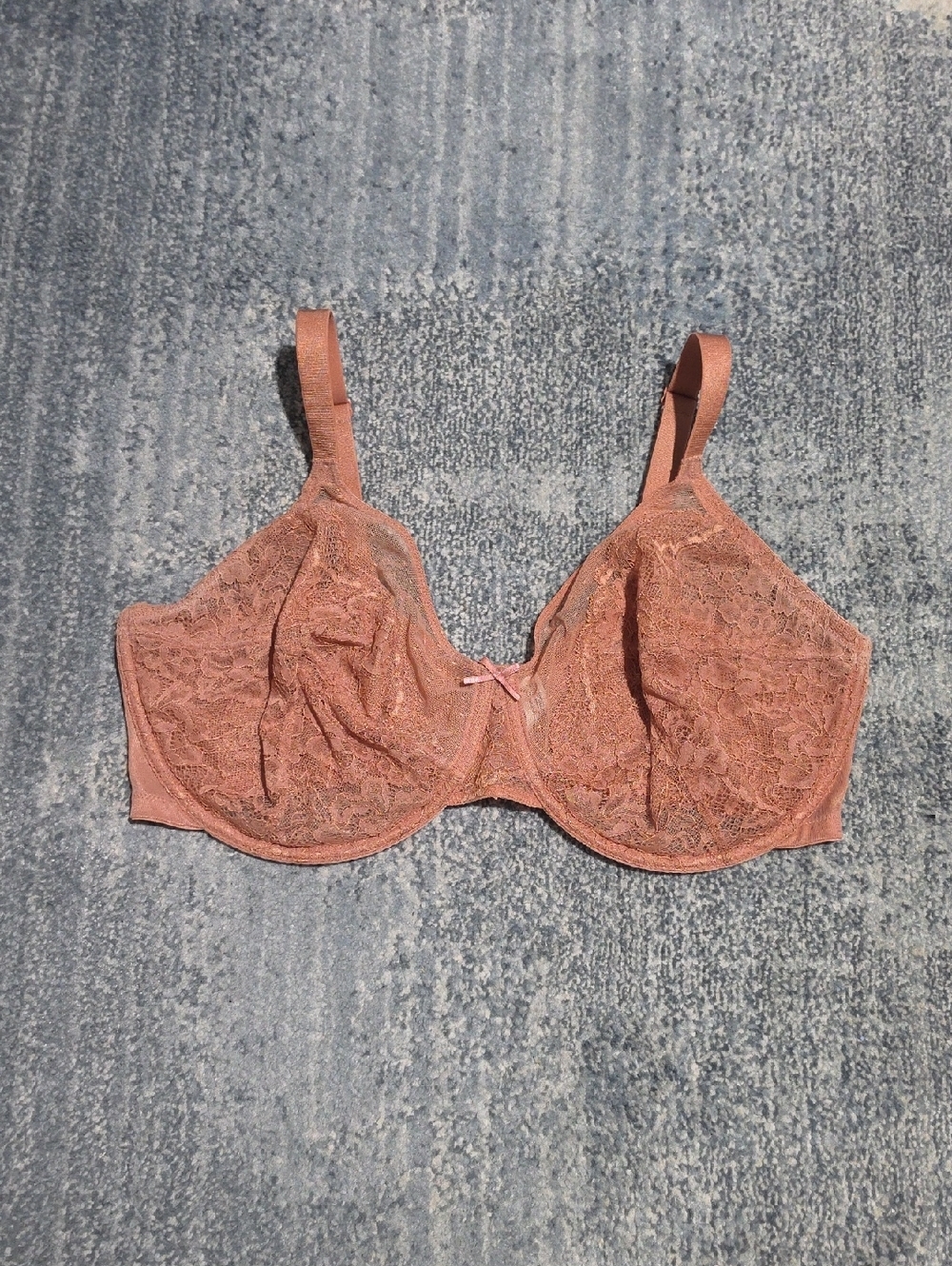 HSIA Lace Underwire Bra in Dusty Rose-stick Women Intimates Size 38G .